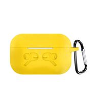 CreazyBee Silicone Protective Skin Cover Compatible with AirPods Pro 2019 Wireless Charging Case with Ring Holder, 100% Fitting, Not Easy Slide Out (Yellow, Patterned)