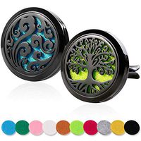 Maromalife 2PCS Car Diffuser Vent Clip Essential Oil Diffuser Small Car Clip Stainless Steel (Black)