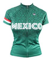 Mexico Cycling Jersey Collection (Mexican Flag, Dia De Los Muertos Sugar Skulls Cycling Apparel (Women's Mexico, Small)