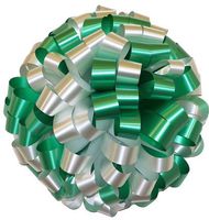 Green and White Car Bows