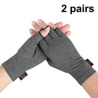 Compression Arthritis Gloves for Women and Men-Arthritis Pain Relief Rheumatoid Osteoarthritis and Carpal Tunnel,Fingerless Gloves for Computer Typing, and Everyday Support for Hands (Gray, Large)