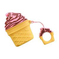 AutumnFall Creative Summer Ice Cream Shape Silicone Anti-Lost Protective Cover Skin Case for Apple AirPods 2 Charging Case (C)