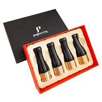 PIPITA Vintage Sculpture Cigar Holder Silver Pure Copper Resin Cigar Holder Nozzle 4 Sizes (Black)