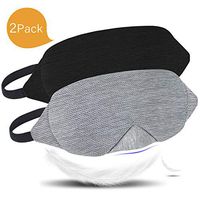 Mavogel Upgraded Sleep Eye Mask - Breatheable Mesh Fiber Sleeping Mask for Men Women, Lightweight Eye Blinder for Travel/Sleeping/Nap/Shift Work, Pack of 2(Grey/Black)