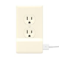 SnapPower USB Charger Outlet Wall Plate Cover - No Batteries Or Wires - Installs In Seconds - (Duplex, Light Almond) (1 Pack)