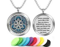GFONDINGD Stainless Steel Aroma Therapy Aromatherapy Essential Oil Diffuser Necklace Locket Pendant