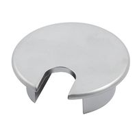 Home Mart Wiring hole cap Round type cable hole cover Metal silver tone cable hole cover 35 mm diameter