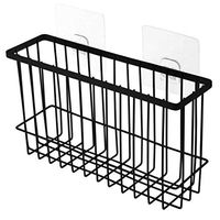 Storage Rack,Pinleg Kitchen Free Punch Wrought Iron Rack Household Shelf Kitchen Simple Spice Bathroom Basket Desktop Storage Kitchen (Black)