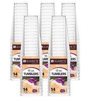 Squarete Hexagons Crystal Clear Hard Plastic Elegant Disposable Plates Bowls & Tumblers (5, 10 oz Tumblers)