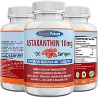 Astaxanthin 10mg 120 High Potency Softgel, One Per Day Formula, All-Natural, Non-GMO, Gluten-Free Supplement, Powerful Natural Antioxidant Supports Eye, Skin, Joint, Heart, Brain, Immune System Health