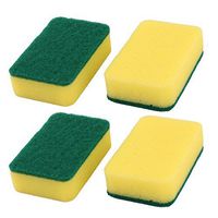 uxcell Sponge Apartment Dorm Rectangle Dish Plate Pan Stockpot Cleaning Scrubber Pad 4 Pcs