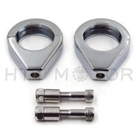 HTTMT MT299-001-CD Chrome Turn Signal Clamps Compatible with Harley Softail Mount Bracket 41mm Fork