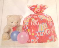 Giant Gift Sacks (36" x 44") ~ Birthday or Baby Shower (Red with "Happy Birthday" ~ Birthday Sack)