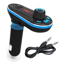 FM Transmitter, PANICKY Wireless in-Car Bluetooth Hands Free Car Kit Radio Adapter with 5V/2.1A USB Car Charger Support USB Flash Driver/TF Card for iPhone 7, iPod and More Devices