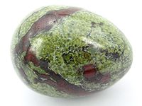 jennysun2010 1 Piece Natural Dragon Blood Stone Gemstone Egg Crystal Healing Sphere Massage Finger Comfortable Exercise 35x40mm