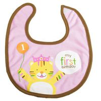 Creative Converting Unisex Adult Sweet Safari Pink 1st Birthday Fabric Bib Pink Medium