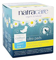 Natracare - Organic Cotton Natural Feminine Ultra Pads Super with Wings - 12 Pad(s)