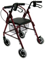 Karman Healthcare R-4100N-BD Aluminum Junior Rollator with Low Seat, Burgundy, 6" Casters