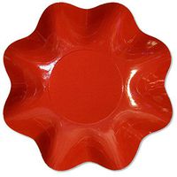 Ex.Tra. Disposable Scalloped Dinnerware Bowls, Assorted Colors and Sizes (Large, Dark Red)