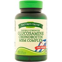 Nature's Truth Double Strength Glucosamine Chondroitin MSM Complex Dietary Supplement - 90 Coated Caplets, Pack of 2