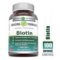 Amazing Formulas Boitin - 5000 MCG, 100 Capsules (Non-GMO,Gluten Free) - Supports Healthy Hair, Skin & Nails - Promotes Cell Rejuvenation - Supports Healthy Metabolism & Digestive Health.