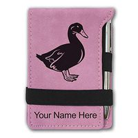 Mini Notepad, Duck, Personalized Engraving Included (Pink)
