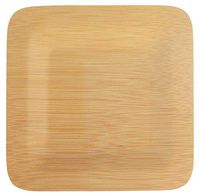 brheez Bamboo Veneer Disposable Eco-Friendly Square Plates - Elegant, Compostable and Biodegradable - Made from 100% Natural Bamboo - Seven Inch Plates - Case of 70