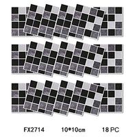 Xisheep Wall Sticker, 18PCS 3D Self-Adhesive Wall Stickers Simulation European Geometric Tile Stickers Wall Sticker Home Decorations, for Home DIY Day Multicolor