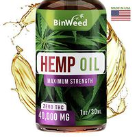 Hemp Oil Extract 40,000MG for Pain & Stress Relief - Made in USA - Relieves Insomnia, Anxiety, Omega 3, 6, 9 for Better Skin, Nails & Hair