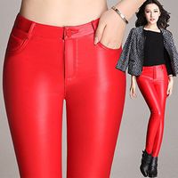 H.coosy practical;cozy Autumn and winter new plus velvet pants female Slim mention hip was thin large fashion wear red long leggings wholesale