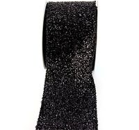 Wired Edge Sparkling Black 4" Ribbon for crafting, gifts and decorating