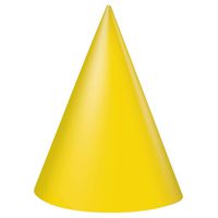 Yellow Party Hats, 8ct