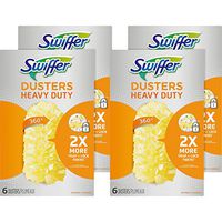 Swiffer 21620CT 360 Dusters Refill, Dust Lock Fiber, Yellow, 6/Box, 4 Box/Carton