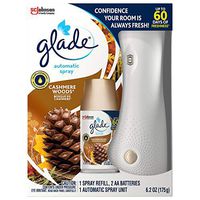 Glade Automatic Spray Refill and Holder Kit, Air Freshener for Home and Bathroom, Cashmere Woods, 6.2 Oz