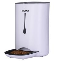 WOPET Automatic Pet Feeder Food Dispenser for Cats and Dogs-Features: Distribution Alarms, Portion Control, Voice Recorder, Programmable Timer for up to 4 Meals per Day