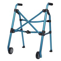 LBYMYB Folding Walker Assisted Lower Limb Standing Rehabilitation Unpacking Elderly Disabled Walking Wheel 55cm × 49cm × 73cm Aluminum Blue Wheelchair