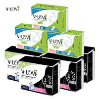 VLOVE Super Soft Cotton Panty Liners and Heavy Flow Overnight Sanitary Pads with Wings,Scented-130Count(Pack of 8)