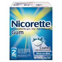 Nicorette 2mg Gum - White Ice Mint 160 pieces, 2mg each