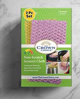 Non-Scratch HEAVY DUTY Scouring Pad or Pot Scrubber Pads (2PCs) | For Scouring Kitchen, Dishwashing, Cleaning | Nylon Mesh Scrubbing Scrubbies | Scrub Pads Cloth Outlast ANY Sponges
