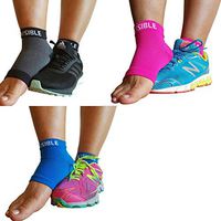 BeVisible Sports Plantar Fasciitis Sock - Compression Foot Sleeves for Men & Women for Plantar Fasciitis Heel Pain Relief with Arch Support (3 Pairs Black + Electric Blue + Neon Pink, XL)