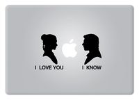 Han Solo and Princess Leia Star Wars for MacBook Laptop car Window Coffee Cup Mug Water Bottle Die-cutl Vinyl Decal Sticker
