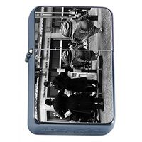 Vintage Alien Abduction S9 Flip Top Oil Lighter Smoking Cigarette Smoker Includes Free Silver Case