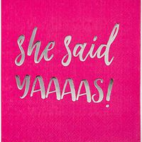 Juvale She Said Yaaaas! Bachelorette Paper Party Cocktail Napkins (50 Pack)