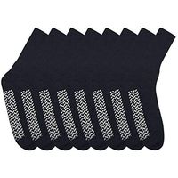 Noble Health Care Diabetic Non Skid Hospital Slipper Socks (12 Pack) (13-15, Black)