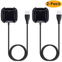 NANW Charger Compatible with Fitbit Versa/Versa Lite Edition (2-Pack), USB Replacement Charging Cable Dock Cord Station Cradle Adapter Accessories Compatible with Fitbit Versa Smartwatch