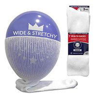 Extra Wide Diabetic Socks, Mens Medical Swollen Feet Crew Socks (Extra Wide - White) - 12 pairs