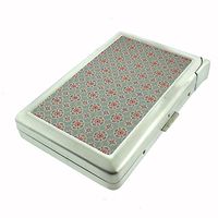 Perfection In Style Metal Cigarette Case with Built in Lighter Vintage Wallpaper Design 007