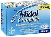 Midol Complete Maximum Strength Pain Reliever Caplets 40 ea (Pack of 5)