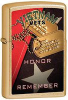 Vietnam Veterans Honor & Remember Brass Military Zippo Lighter