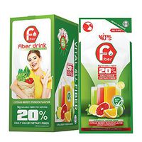 Vital 4U® Fiber Drink - Soluble Prebiotic Fiber Supplement Shot, Gluten Free, Ready to Drink, (Citrus Berry Fusion, 24 Count)